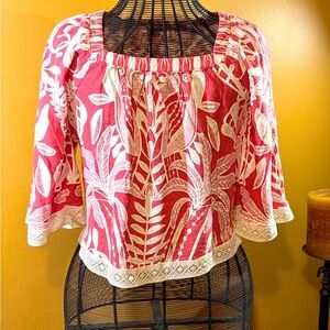 Rachel Zoe Pink and White Floral Blouse